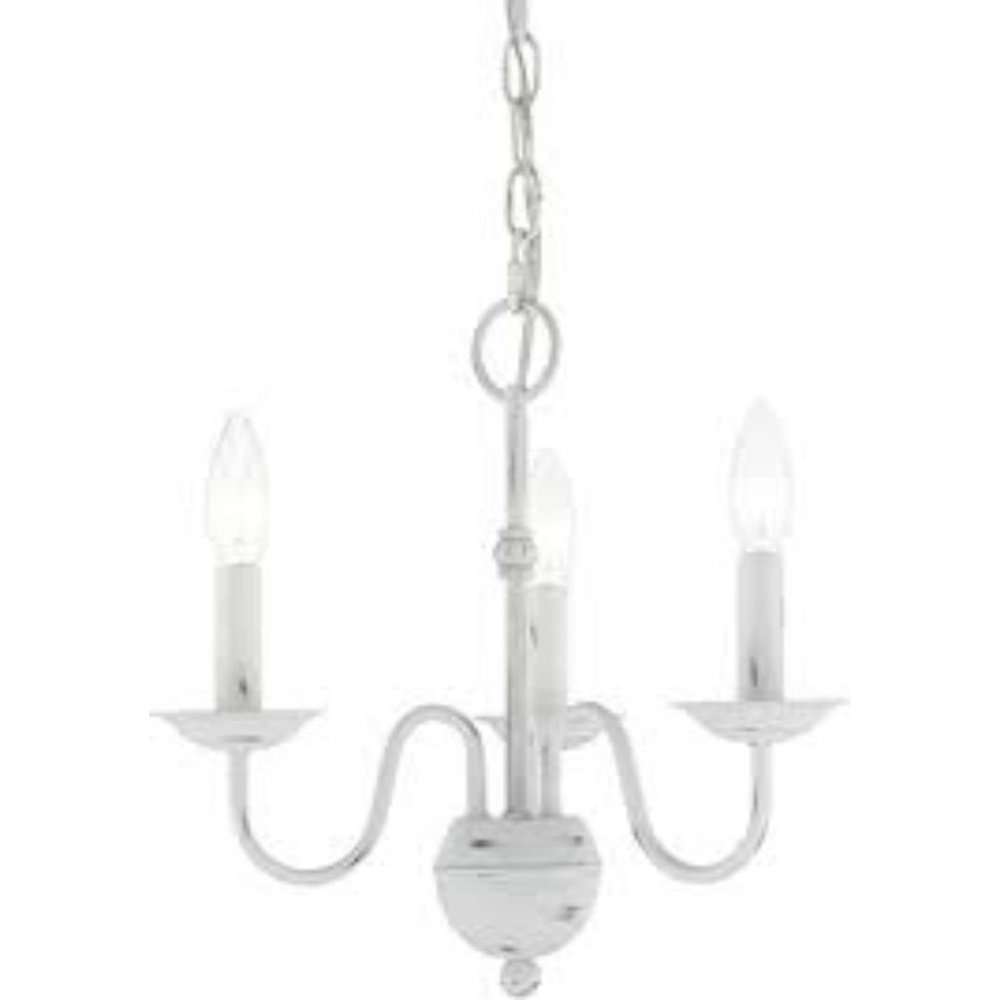 Livex Lighting 3 Light Antique White Mini Chandelier